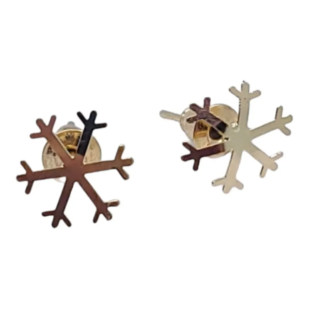 Holiday Earrings🎄Gold Snowflake Studs Festive Christmas Party Jewelry Winter